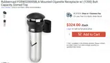 Rubbermaid Mounted Cigarette Receptacle Domed Top 1200 Butt Cap - Thumbnail 2